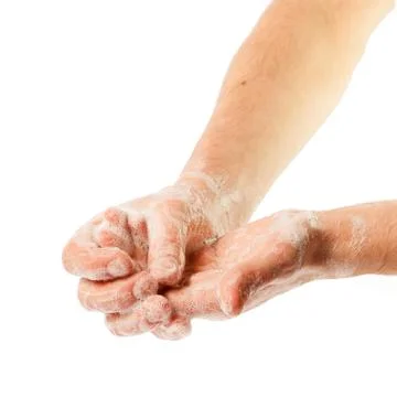 Hands in the foam Stock Photos