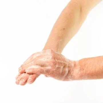 Hands in the foam Stock Photos