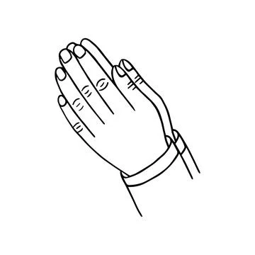 Hands folded in prayer to god Illustrazione stock