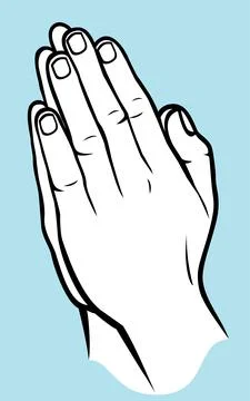 Hands folded in prayer Stock Illustration