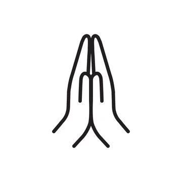 Hands folded in prayer line icon vector for graphic design, logo, web site, s Stock-Illustration