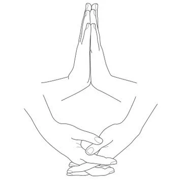 Hands folded in prayer, vector illustration Stock Illustration