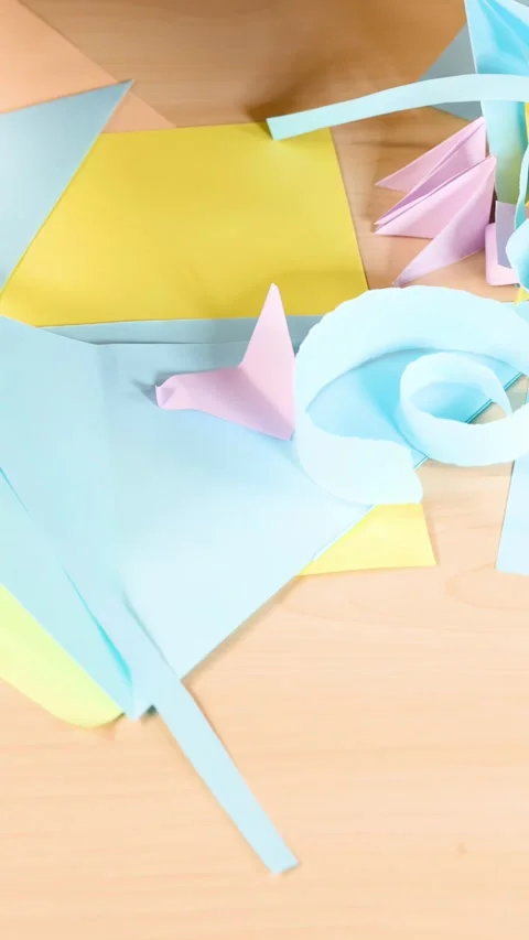 Hands Folding Origami Paper to Create Decorative Craft Shapes Stock Footage 320163661