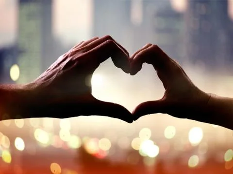 Hands in form of heart Foto stock