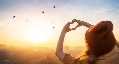 Hands in the form of heart Stock Photos