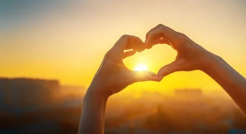 Hands in the form of heart Stock Photos