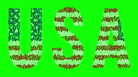 Hands form the text "USA" with colors US flag on a green screen. 스톡 동영상 61188930