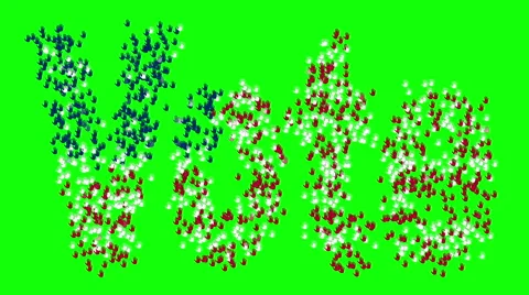 Hands form the text "Vote" with colors USA flag on a green screen. Stock Footage 61013281