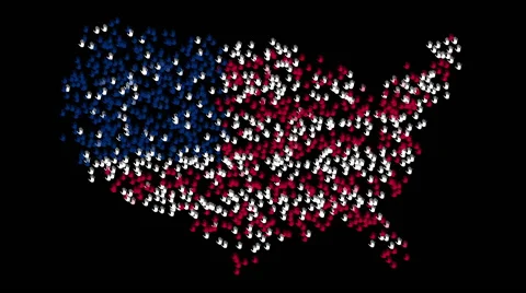 Hands form the US circuit with colors USA flag on a black background. Stock Footage 61013142