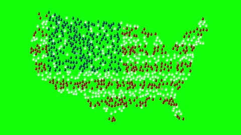 Hands form the US circuit with colors USA flag on a green screen. Stock Footage 61013149