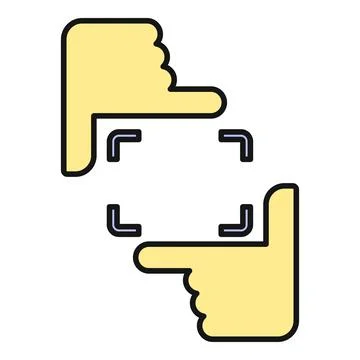 Hands forming focus frame icon for photography Stock Illustration