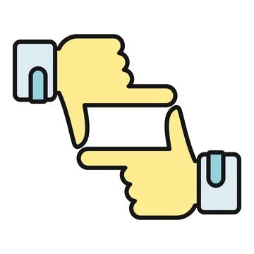 Hands forming a frame icon for visual composition Stock Illustration