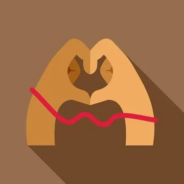 Hands forming heart shape connected by red thread Stock Illustration