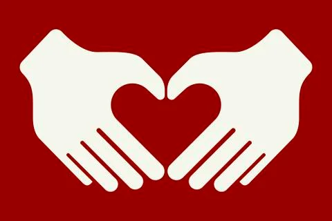 Hands forming a heart shape with their fiingers. Stock Illustration
