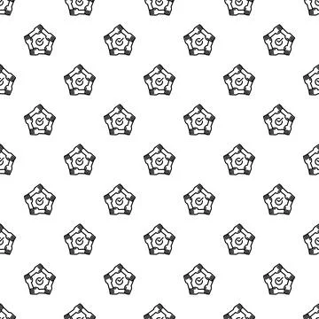 Hands forming partnership and teamwork star seamless pattern Illustrazione stock
