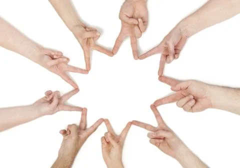 Hands forming a star Stock Photos