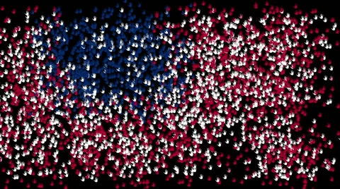 Hands forming text "HOPE" in the US flag colors and fly back Stock Footage 61362069