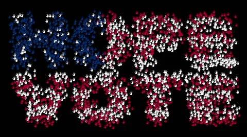 Hands forming text "HOPE VOTE" in the US flag colors and fly back Stock Footage 61362187
