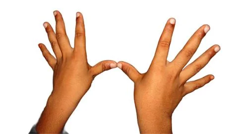 Hands Forming a Unique Gesture. Stock Photos