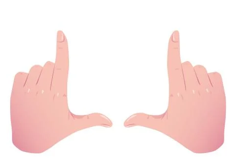 Hands Frame Cropping Gesture. Flat Framing hands. Hands taking focus frame Stock Illustration