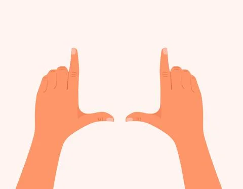 Hands framing Photo Frame Hands Photo sign made by hands. Vector illustration Stock Illustration