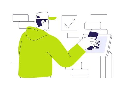 Hands-free access abstract concept vector illustration. Stock Illustration