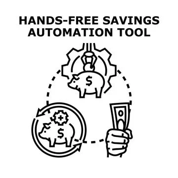 Hands free automatic savings creating passive income concept Stock Illustration
