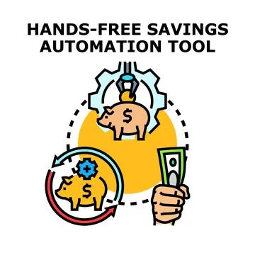Hands free automatic savings creating passive income concept Stock Illustration