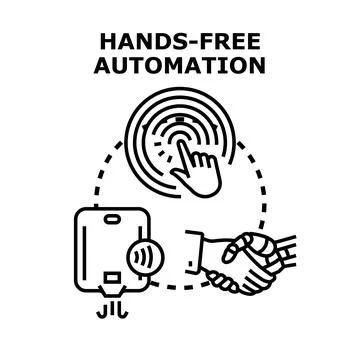 Hands free automation concept with interactive technologies and ai Stock Illustration