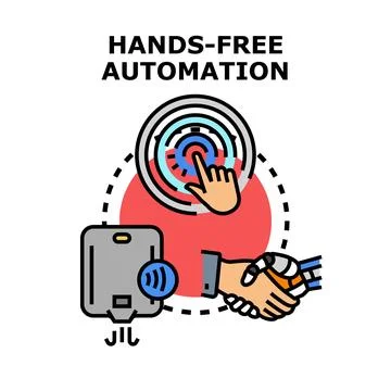 Hands free automation concept with interactive technologies and ai Stock Illustration