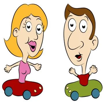 Hands free drivers Stock Illustration