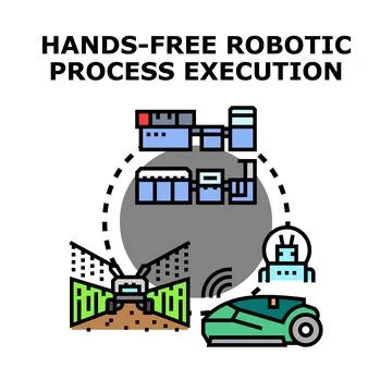 Hands free robotic process execution automation concept Illustration