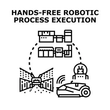 Hands free robotic process execution automation concept Stock Illustration