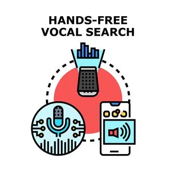 Hands free vocal search concept for smart technology Stock Illustration