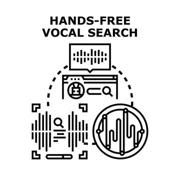 Hands free vocal search concept with voice recognition Stock Illustration