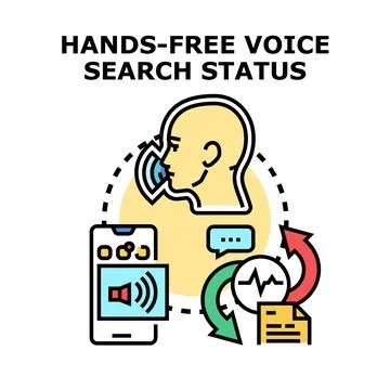 Hands free voice command system status concept Stock Illustration