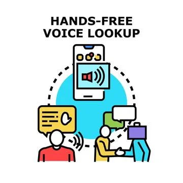 Hands free voice lookup using digital assistant technology Stock Illustration