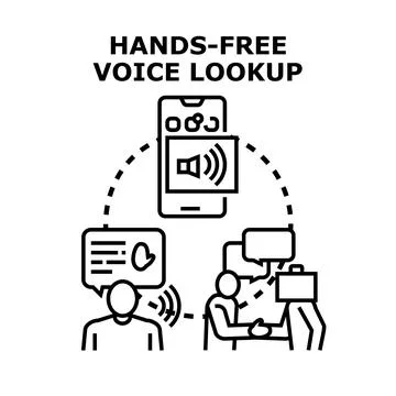Hands free voice lookup using digital assistant technology Stock Illustration