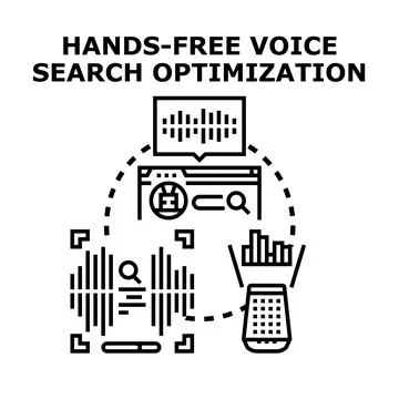 Hands free voice search optimization developing digital technology 스톡 일러스트