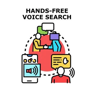 Hands free voice search technology concept vector Stock Illustration
