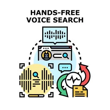 Hands free voice search technology concept illustration 스톡 일러스트
