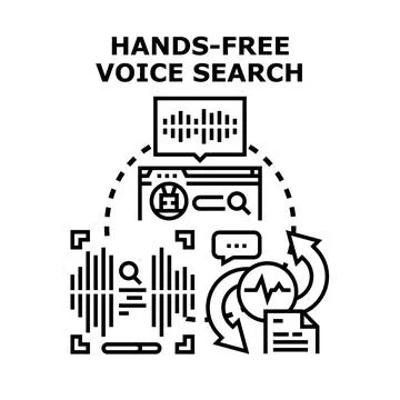 Hands free voice search technology concept illustration Stock Illustration