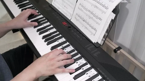 Hands freestyle practicing piano Stock-Footage 306803055