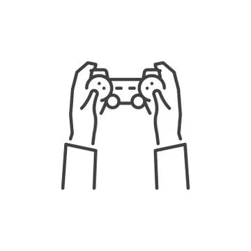 Hands with Game Controller vector concept outline icon Illustrazione stock