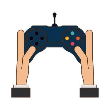 Hands with gamepad Stock Illustration