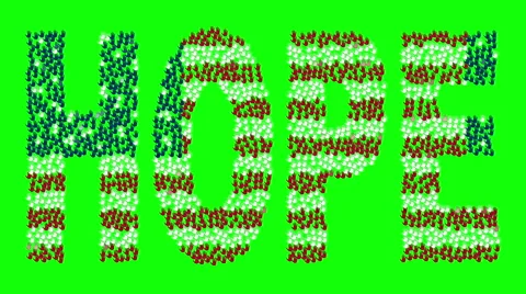 Hands gathered together to form the text "HOPE" with colors USA flag. Video stock 61362148