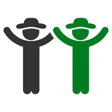 Hands Up Gentlemen Icon Stock Illustration