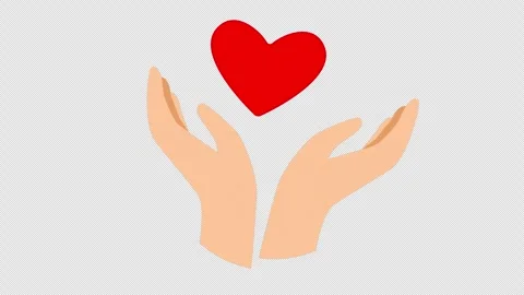 Hands gently holding a beating red heart, animation symbolizing care, chari.. Stock Footage 324060906