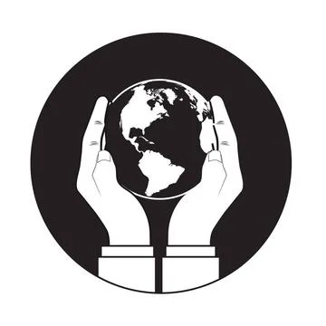 Hands gently holding a globe. Hands gently holding a globe. Vector illustr... Stock Photos