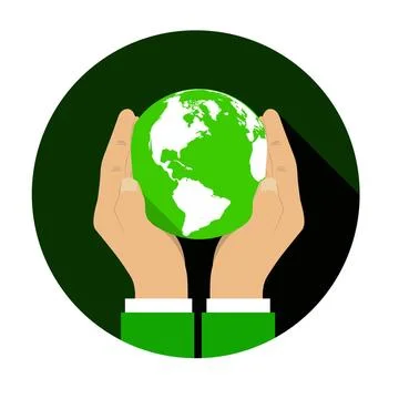 Hands gently holding a globe. Hands gently holding a globe. Vector illustr... Stock Photos